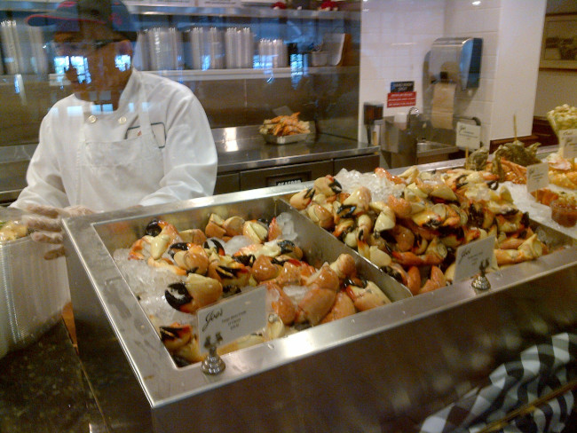 Stone crab claws are Joe's specialty and are served cold with mustard sauce. Photo by Harrison Shiels