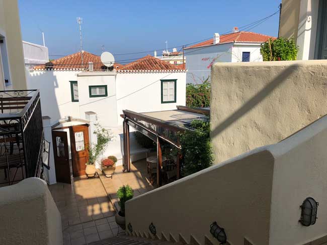 View from room at Niriides guesthouse in Spetses. Photo by Amber Turpin