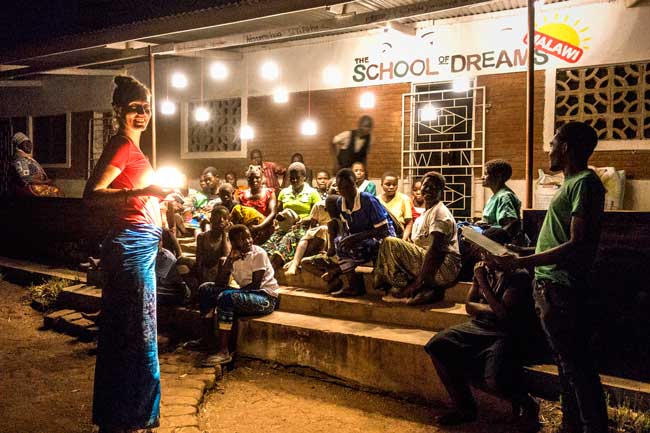 15 families from the local village have been invited for a special evening at The School of Dreams. Each of them will receive one of these new "Crush Lights" which combine all Solar Panel, Battery and Light into one tight and collapsable package. We are very excited.