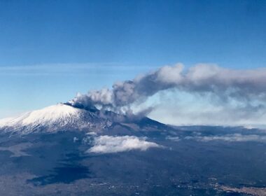 Mount Etna erupting.