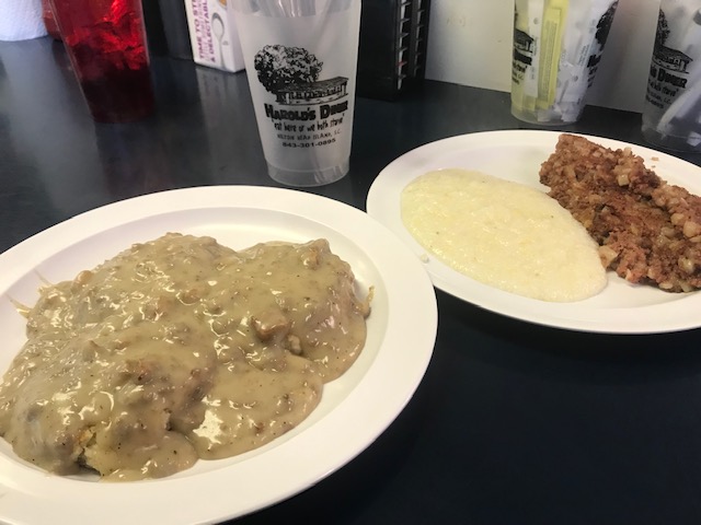 Biscuits and gravy at Harold's in Hilton Head