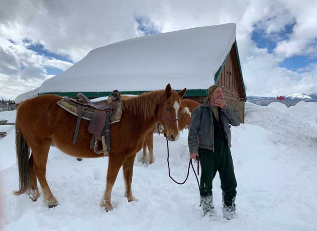 Horseback riding guide, Jim, at Hahn's Peak Roadhouse. Photo by Janna Graber