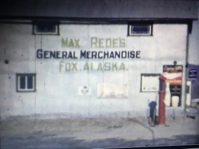 Max Rede's General Merchandise store, with a small, single gas pump. It has an abandoned, old-west feel to it.