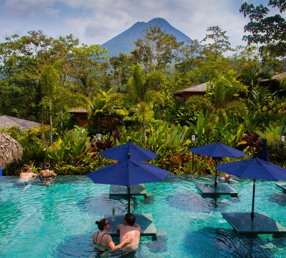 Nayara Springs Resort, near Arenal Volcano National Park, is centrally located for hiking, zip-lining, spelunking and mud bath treatments. Nayara Springs Resort, Costa Rica