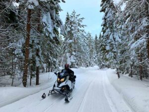 Snowmobiling in Quebec. Photo by Janna Graber