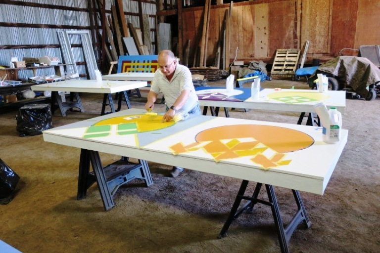 Quilt Barn Workshop where all the quilts are made Photo by Victor Block