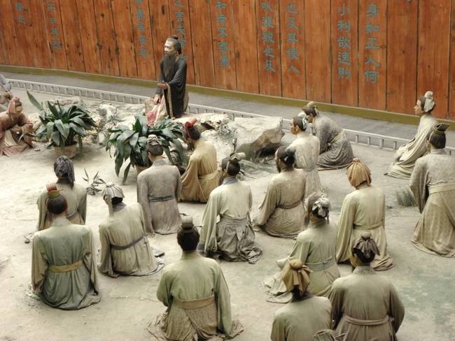 Diorama of Confucius teaching in Shandong Province, China, by Victor Block