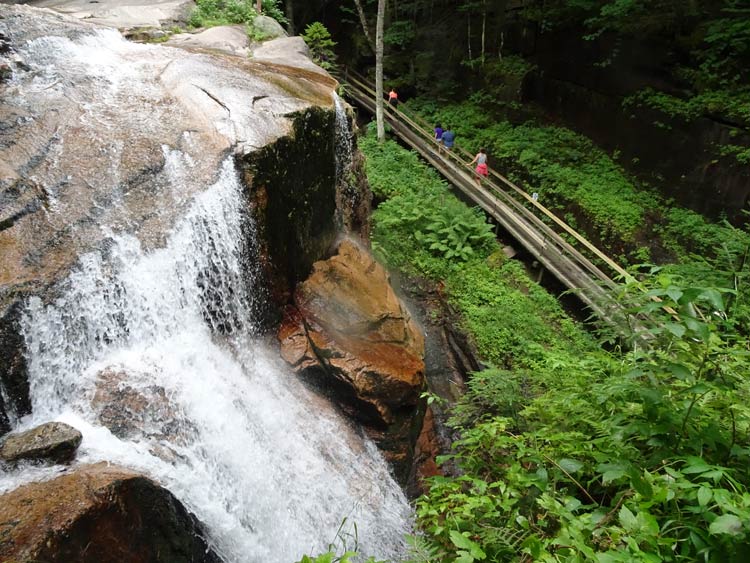 Walking the Flume Trail in the White Mountains of New Hampshire. Photo by Michael Schuman