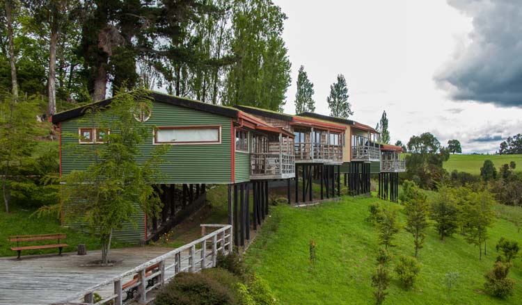 The Quilquico Hotel near Castro, an eco-friendly hotel, lodges guests in eight rooms built on stilts in the “Palafitos" style. ©Steve Haggerty/ColorWorld