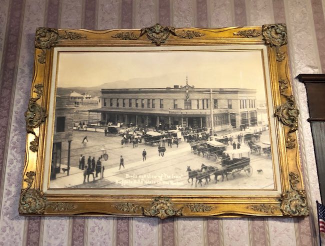 Vintage photo of The Irma in downtown Cody in 1908. Photo by Claudia Carbone