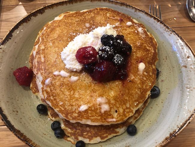 Ricotta pancakes at Vista Montagne. Photo by Claudia Carbone