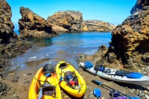 Kayaking on Santa Cruz Island in California. Photo by Rina Nehdar