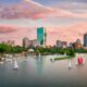 While traveling in Boston, we see sail boats catch the breeze on the Charles River against the Back Bay skyline. Photo by Kyle Klein