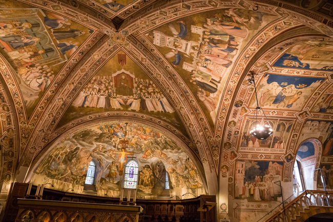 A ceiling fresco in the Basilica of St. Francis of Assisi. Photo by Zdenek Matyas/Dreamstime.com