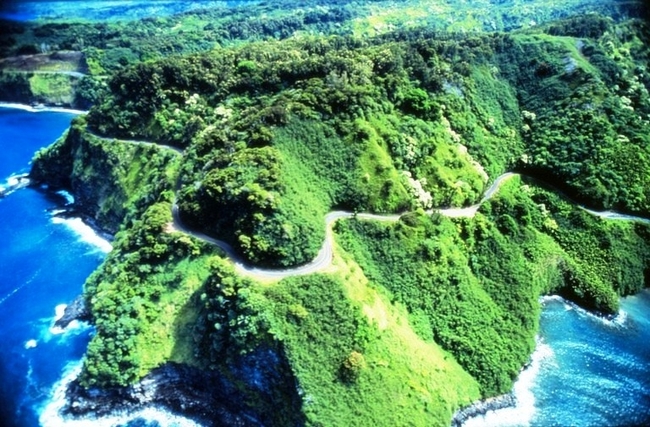 Aerial View of the Road to Hana in Maui, Hawaii. Photo by Maui CVB
