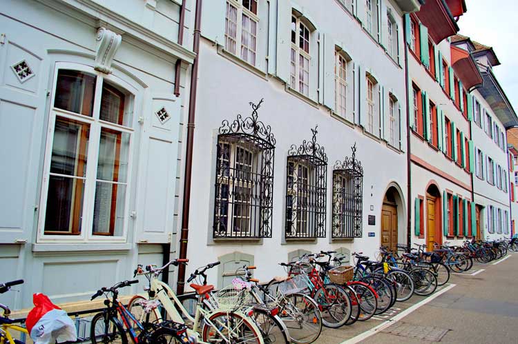 It's easy to get around Basel by bike