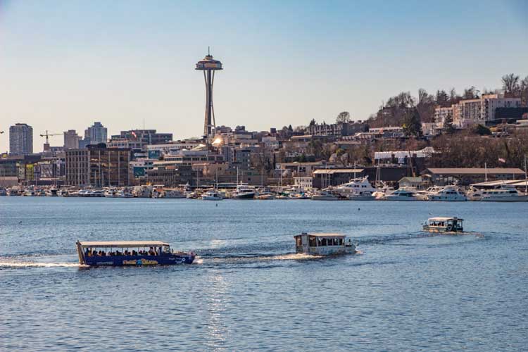 You'll see many famous Seattle landmarks on your Ride the Ducks of Seattle boat tour