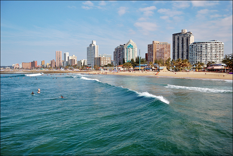 Golden Mile Beach in Durban, South Africa