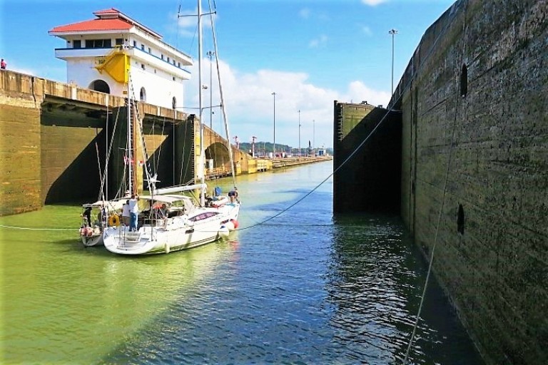 Ship Going Through a Panama Canal Lock. Photo by Fyllis Hockman