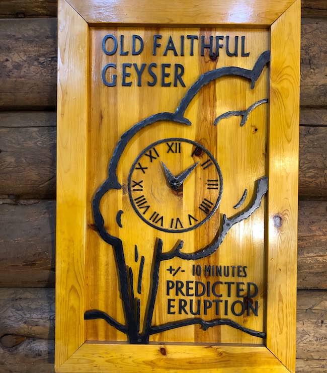 Old Faithful Geyser clock. Photo by Claudia Carbone