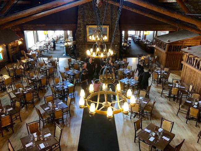 Dining Hall at Old Faithful Inn. Photo by Claudia Carbone