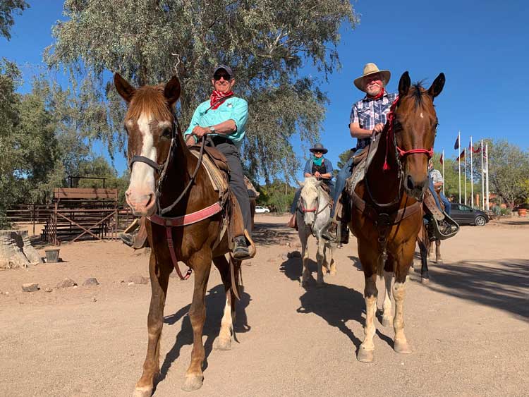 The author riding at White Stallion Ranch