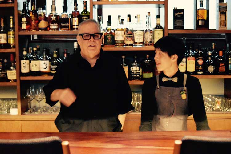 Mr. Stephen Knight (left) and Mr. Fuji at Bridge Bar in Japan. Photo by Masayoshi Sakamoto