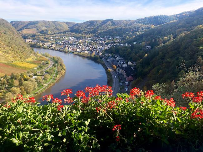 Cochem, Germany and the Moselle River seen from the Reichsburg Castle. Photo by Claudia Carbone