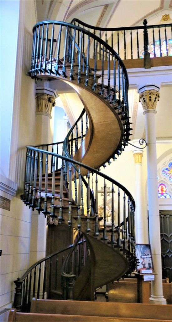 The Storied Staircase in the Loretto Chapel in Santa Fe, NM Weaves a Wonderful Tale. Photo by Victor Block