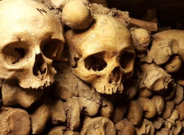 The catacombs in Paris.