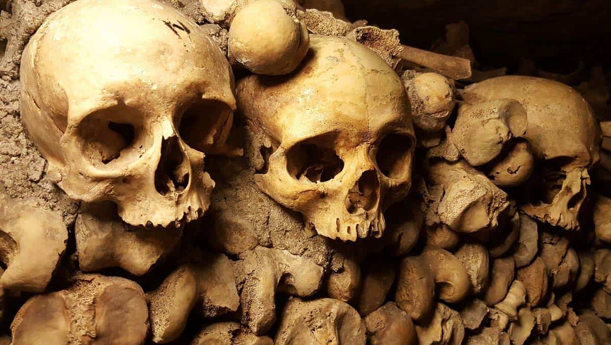 The catacombs in Paris.
