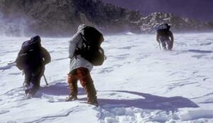 Climbing in the Andes.