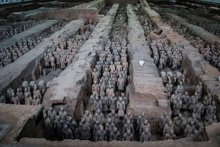 An army of terracotta warriors was discovered in Xian. Photo by Len Kaufman