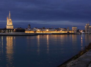 La Rochelle, France at night. Photo by Francis Giraudon