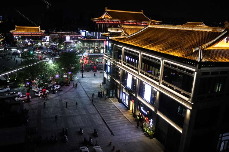 Xian at night. Photo by Len Kaufman