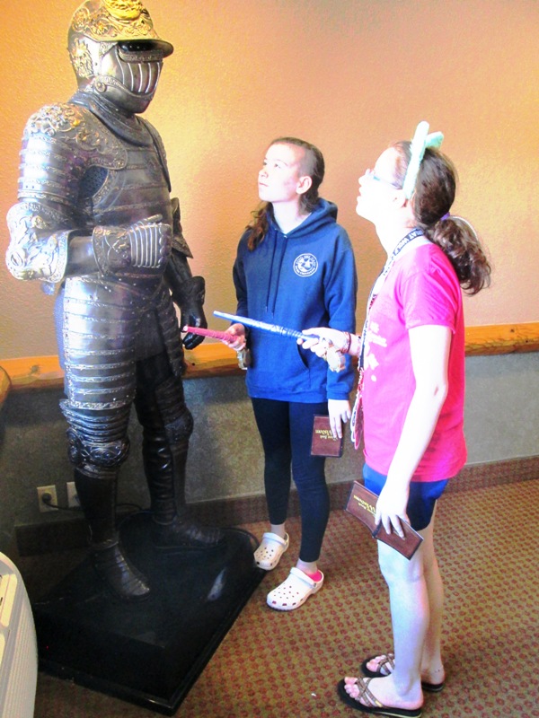 The life-size knight at Great Wolf Lodge is one of many fun distractions. Photo by Fyllis Hockman