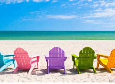 Beach chairs on the beach