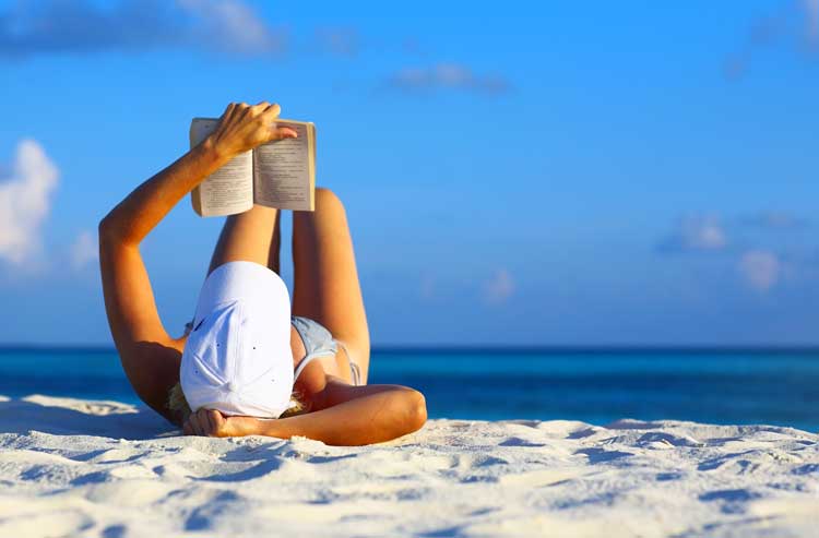 Relaxing on the beach during a spring break vacation