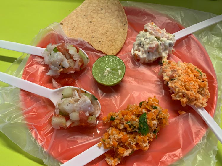 El Tigre's ceviche sampler in Mazatlan, Mexico