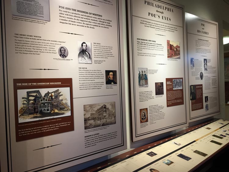 Exhibits in the Edgar Allan Poe National Historic Site 