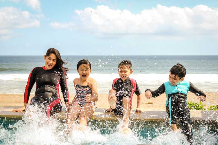 Family fun at the beach.