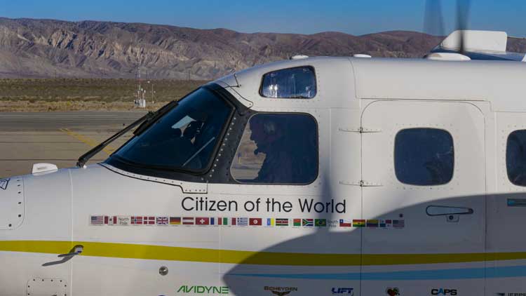 Pilot Robert DeLaurentis named his plane, "Citizen of the World."