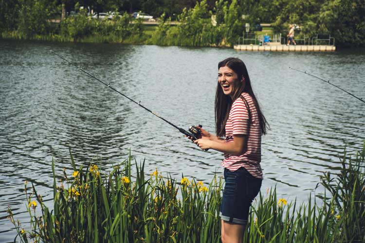 Fishing is a fun family pastime. 