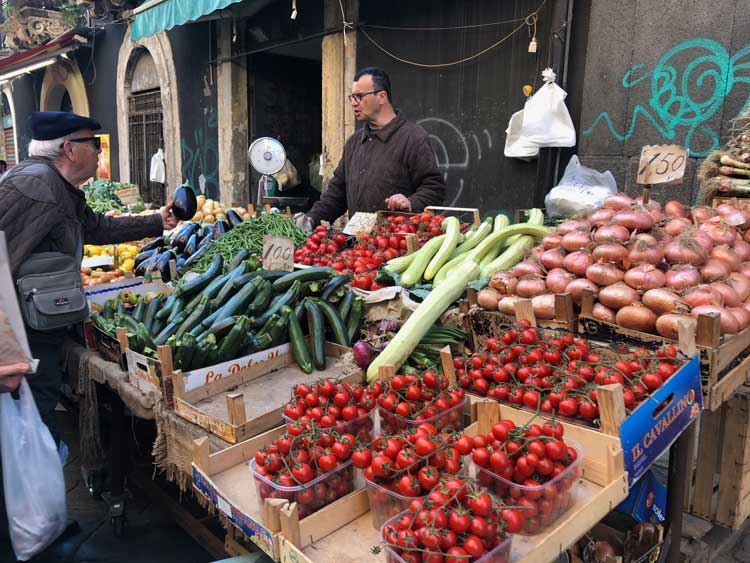 The open air markets in Sicily are a daily shopping ritual for locals   Photo Credit: Sharon Kurtz 