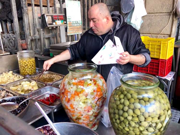 prepared antipasto offerings  are plentiful - perfect for a take-away picnic lunch   Photo Credit: Sharon Kurtz 