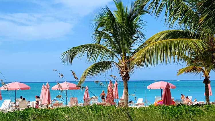 People enjoying the sun and sand in Middle Caicos.