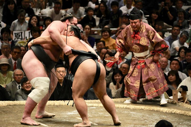 Sumo wrestling in Tokyo, Japan.