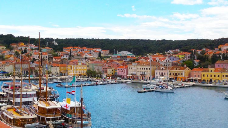 The colorful island of Mali Losinj in Croatia.