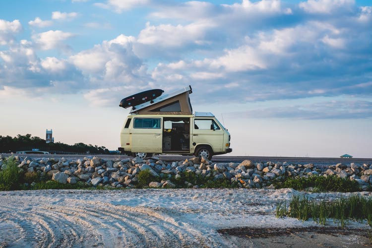 Many people travel in campers along the coasts of Croatia.