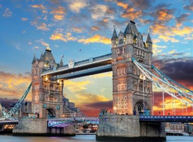 The famous Tower Bridge in London, UK.